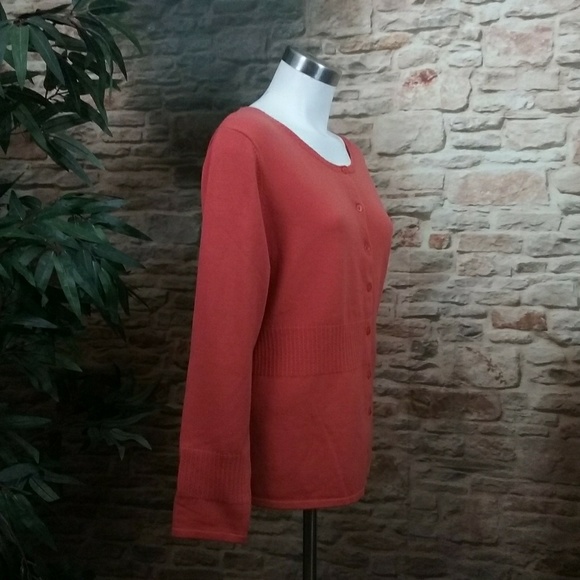 🥀 Orange Button Up Sweater Cardigan - Picture 5 of 7